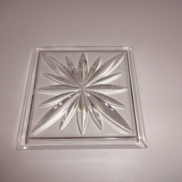 Set of 8 Vintage Colony Clear Starburst Duracite Coasters with Case Dek O - Picture 5 of 9